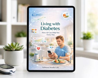 KI-Diabetes-Leitfaden und 30-Tage-Aktionsplan: Blutzuckerkontrolle mit intelligenten Apps, Kohlenhydratzählung, KI-E-Book, Diabetes-Gesundheitstracker (PDF)