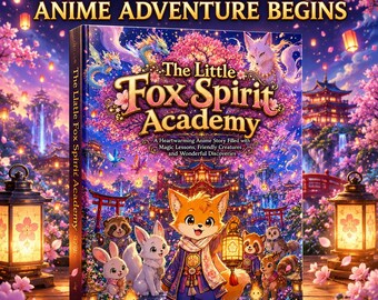 The Little Fox Spirit Academy Coloring Book | Cute Anime Fox Spirits, Magical Sakura Adventure, Fantasy Coloring Book for Kids Ages 5-10