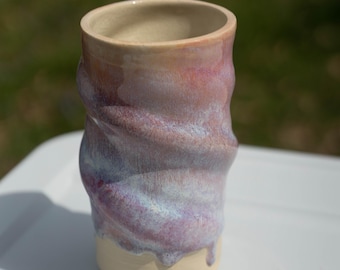 Jarrón de cerámica hecho a mano de 8 pulgadas