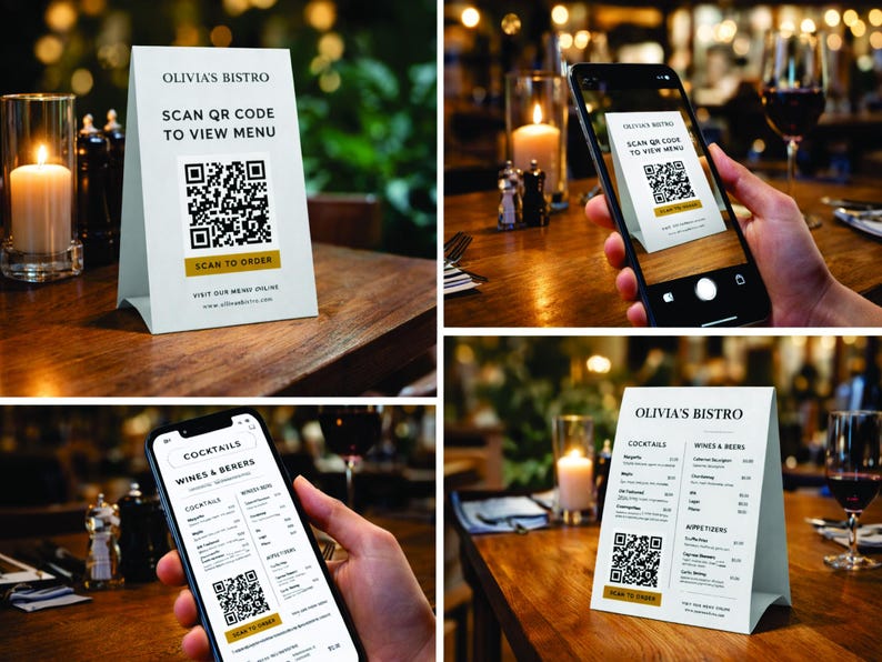QR Code Table Tent Menu Template | Editable Restaurant QR Menu | Smart ...