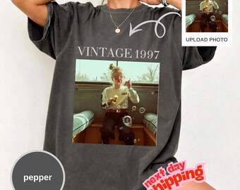 Personalized Vintage 1996 Photo Birthday Shirt, Custom Unisex Gift