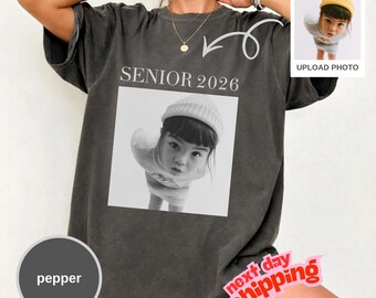 Personalized Senior 2026 Photo Shirt, Comfort Colors Class of 2026 Graduation Tee