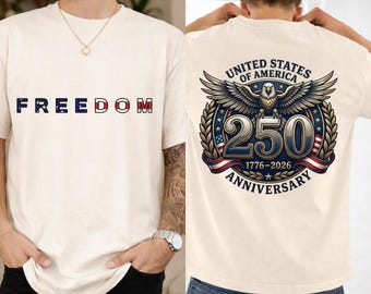 USA 250th Anniversary Freedom Eagle Shirt, Patriotic America Independence Apparel