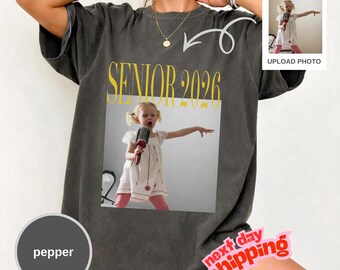 Custom Senior 2026 Photo Shirt, Class of 2026 Graduation Comfort Colors Tee
