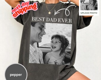 Custom Photo Dad T-Shirt, Comfort Colors Garment-Dyed Tee, Personalized Gift