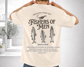 Comfort Colors Fishers of Men Tee, Matthew 4:19 Christian Apparel