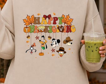 Disney Thanksgiving Shirt, Mickey Friends Fall Tee, Retro Autumn Family Graphic