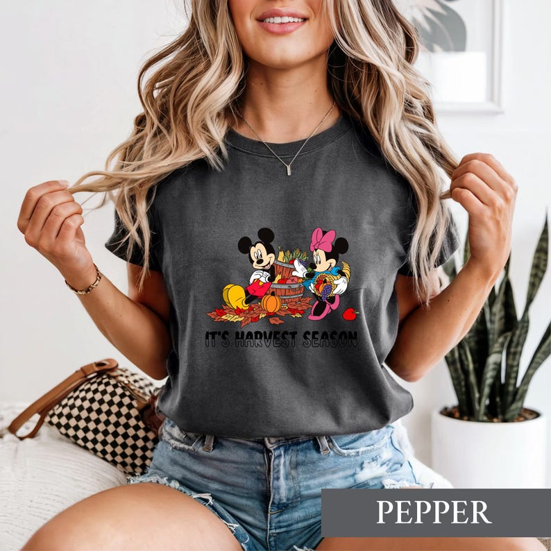 Disney Fall Shirt, Mickey Minnie Harvest Season Tee, Retro Thanksgiving Shirt