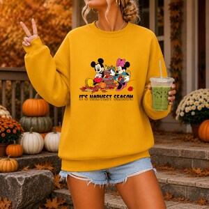 Disney Fall Shirt, Mickey Minnie Harvest Season Tee, Retro Thanksgiving Shirt
