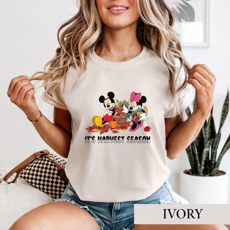 Disney Fall Shirt, Mickey Minnie Harvest Season Tee, Retro Thanksgiving Shirt