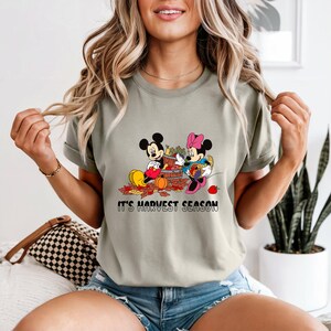 Disney Fall Shirt, Mickey Minnie Harvest Season Tee, Retro Thanksgiving Shirt