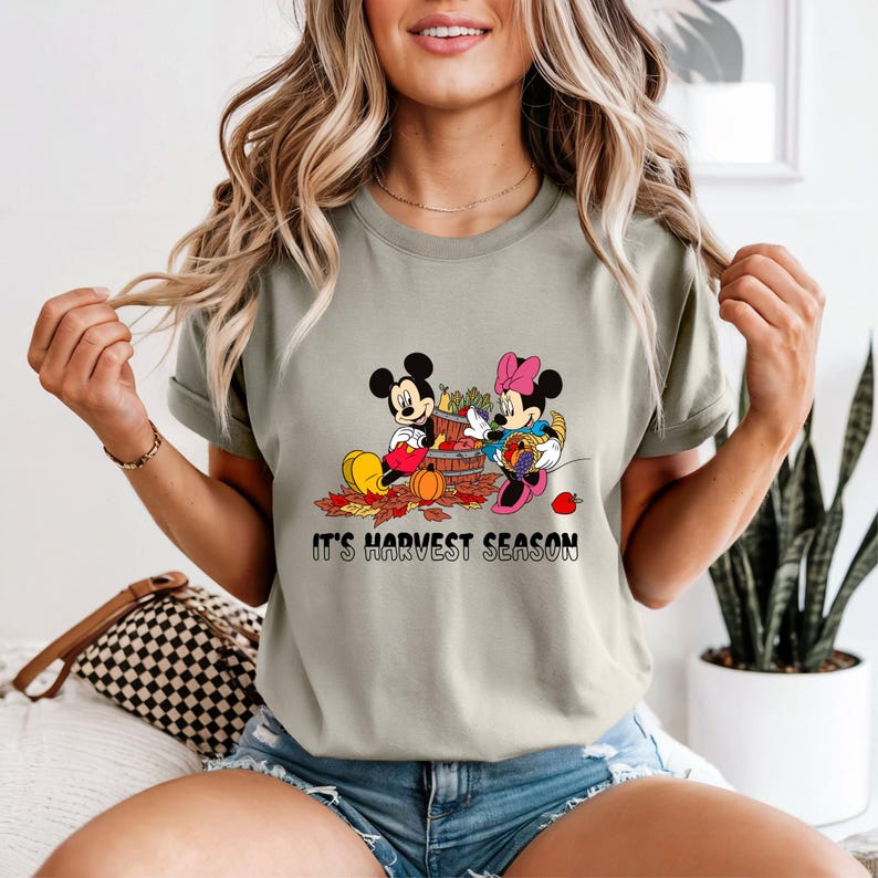 Disney Fall Shirt, Mickey Minnie Harvest Season Tee, Retro Thanksgiving Shirt