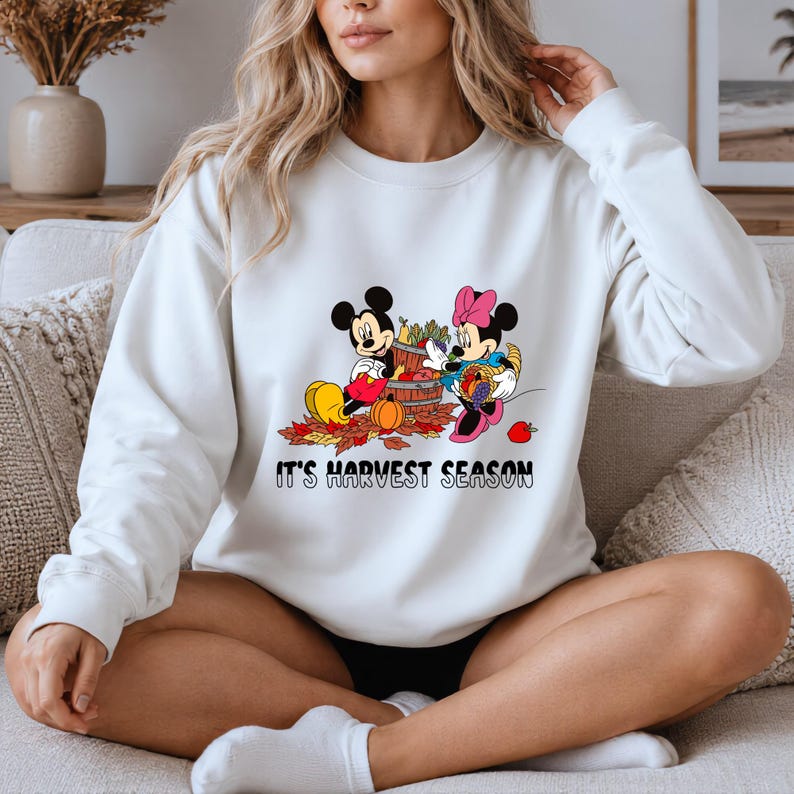 Disney Fall Shirt, Mickey Minnie Harvest Season Tee, Retro Thanksgiving Shirt