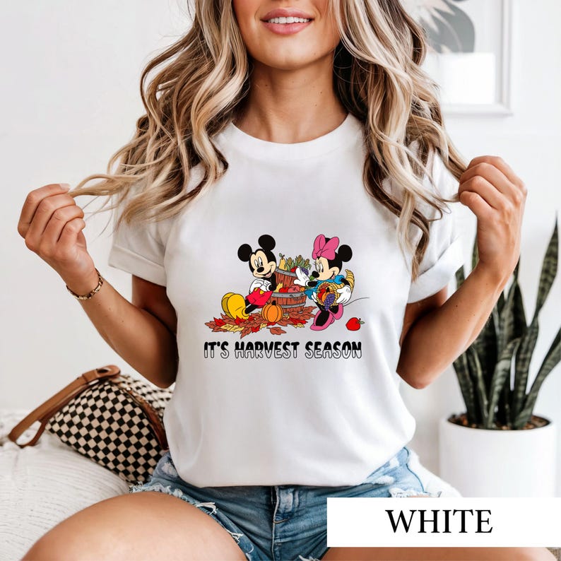 Disney Fall Shirt, Mickey Minnie Harvest Season Tee, Retro Thanksgiving Shirt