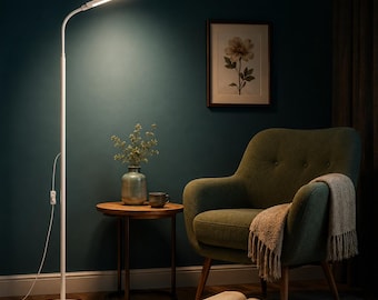 Adjustable LED Floor Lamp, Dimmable Reading Light with Remote, 18W Brightness Control