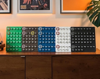 Evighetsväggkalender 2026 | Minimalistisk skrivbordskalender med ringmarkörer