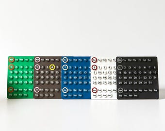 Ewiger Wandkalender 2026 | Minimalistischer Tischkalender mit Ringmarkern