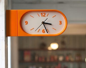 Reloj de estación ovalado de doble cara / Decoración de pared moderna retro para pasillo