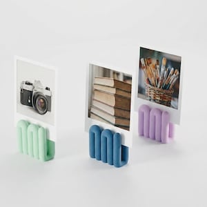 Mini-Fotohalter | Bilderständer Betonoptik | Polaroid Display Office Geschenk 4er Set