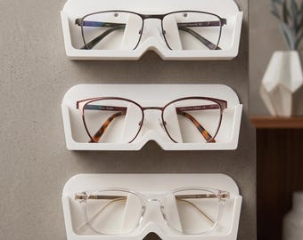 Wall Sunglasses Holder | Eyeglasses Display Mount | Self Adhesive or Screw | Glasses Organizer Wall Decor