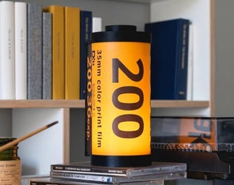 Retro Film Canister Lamp | Vintage Camera Accent Light | Photography Lover Gift