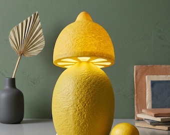 Lemon Table Lamp | Modern Fruit Nightlight | Quirky Home Decor Accent | Fun Housewarming Gift