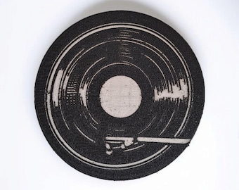 Vinyl Record Coasters | Turntable Design, Music Lover Gift Set