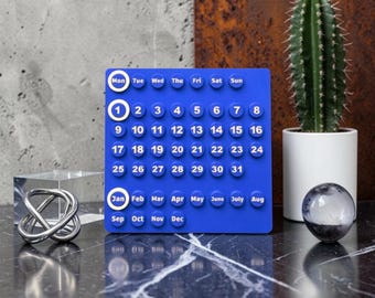 Ewiger Wandkalender 2026 | Minimalistischer Tischkalender mit Ringmarkern