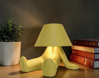 Lounging Figure Ambient Table Lamp | Whimsical Desk, Bedside Nightlight, Bioplastic Lazy Lamp