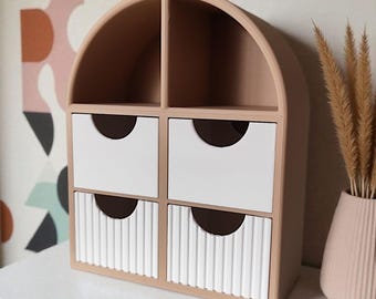 Arch Cabinet with Drawers | Mini Organizer Shelf | Vanity Trinket Storage | Boho Desk Decor Gift
