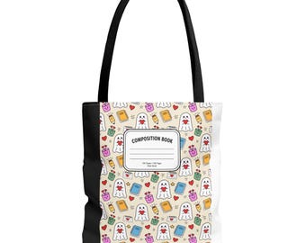 Bolso de tela fantasma para profesora / Mochila escolar con diseño de fantasma kawaii / Regalo de Halloween para profesora