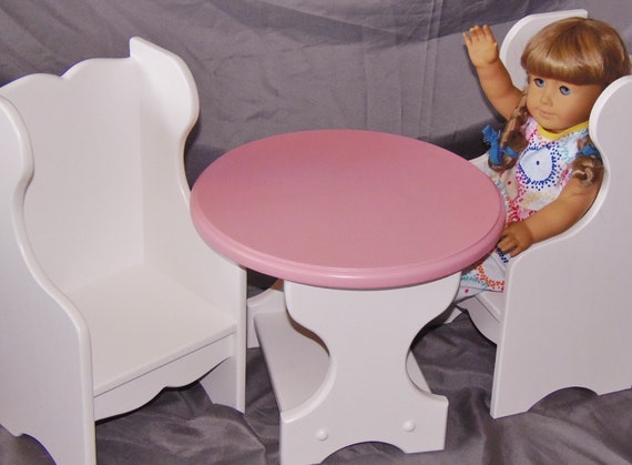 American Girl Doll Doll Table With Two Windsor Chairs Perfect For American Girl Doll And All 18 Inch Dolls