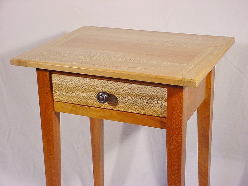 Shaker End Table With Quarter Sawn Sycamore Top and Drawer Front Etsy