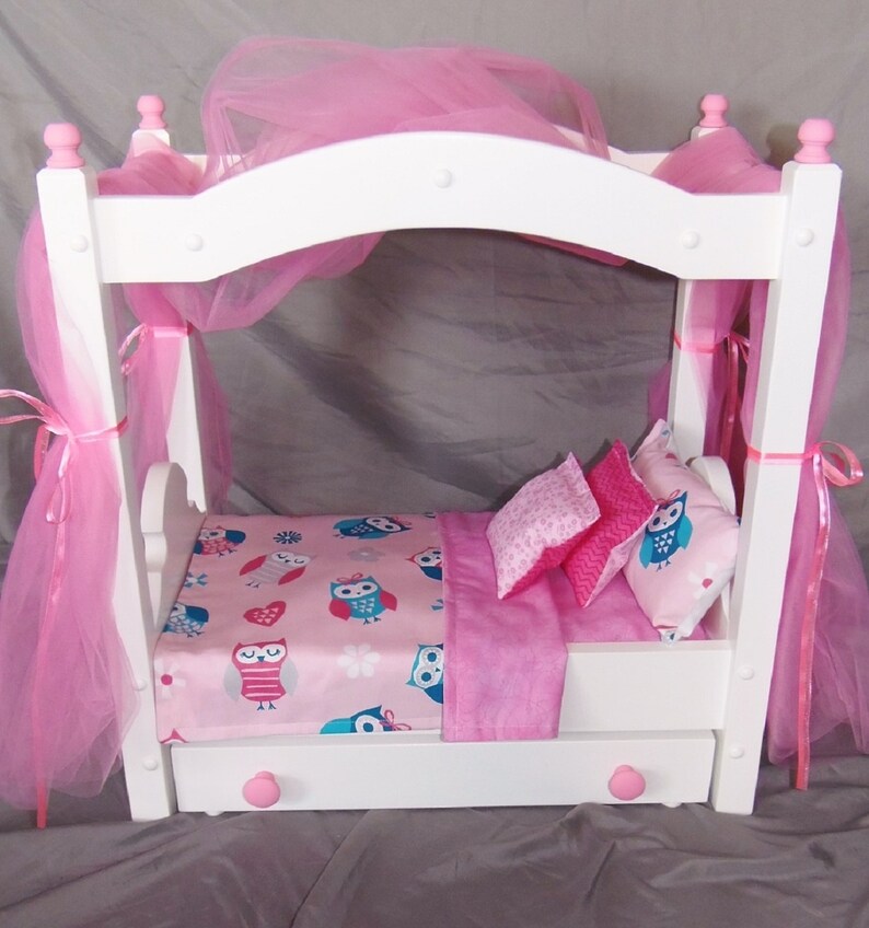American Girl Doll Doll canopy bed and trundle in our new Etsy
