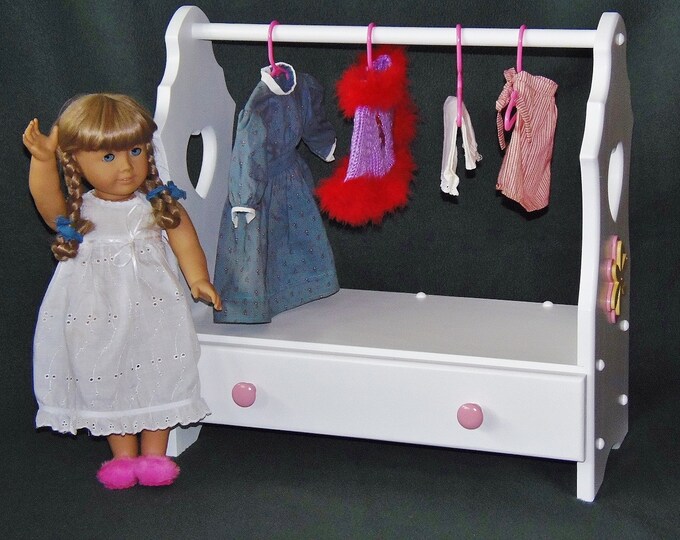 DOLL CLOTHES ORGANIZER With Storage Drawer Perfect for Etsy