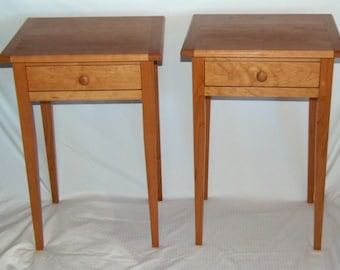 Two Shaker End Tables Made From Solid Cherry