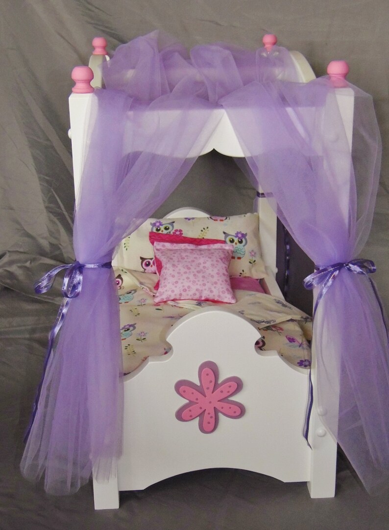 Doll Canopy Bed with trundle bed perfect for American girl Etsy