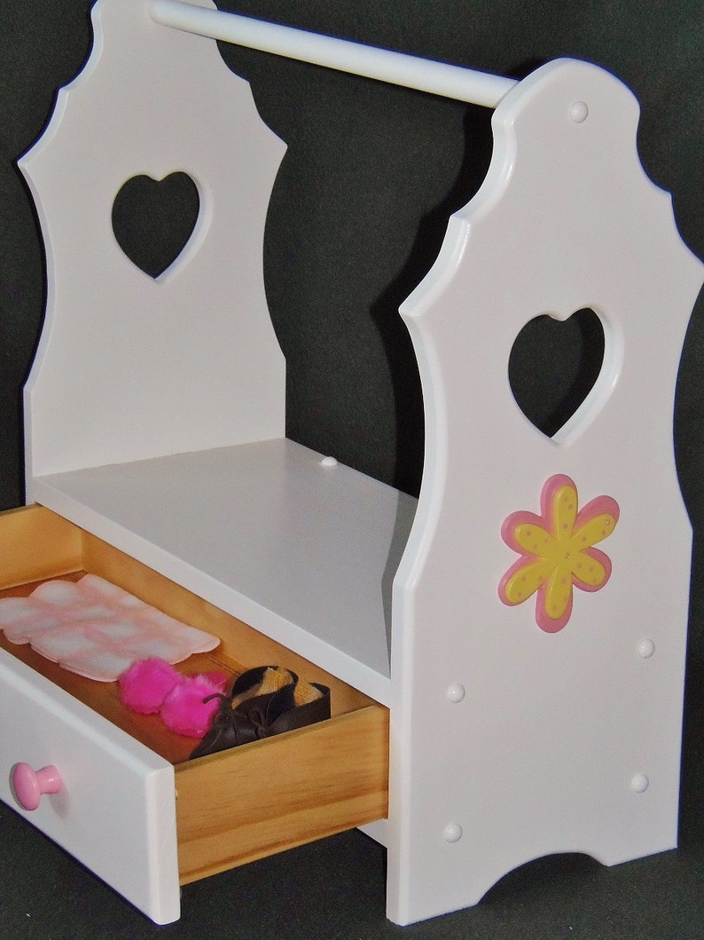 DOLL CLOTHES ORGANIZER with storage drawer perfect for Etsy