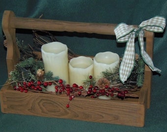 Rustic Barnwood Table Decor Caddy