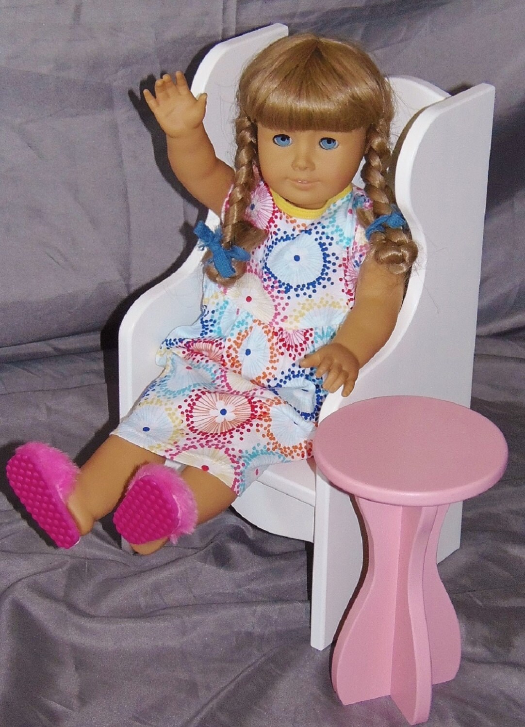 American Girl Doll Windsor doll chair with unique side Etsy