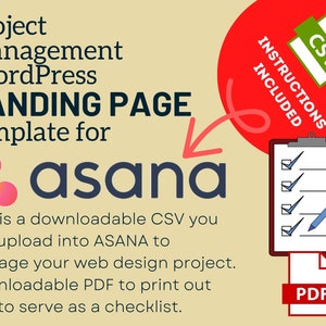 Landing Page Website Project Management Template for ASANA