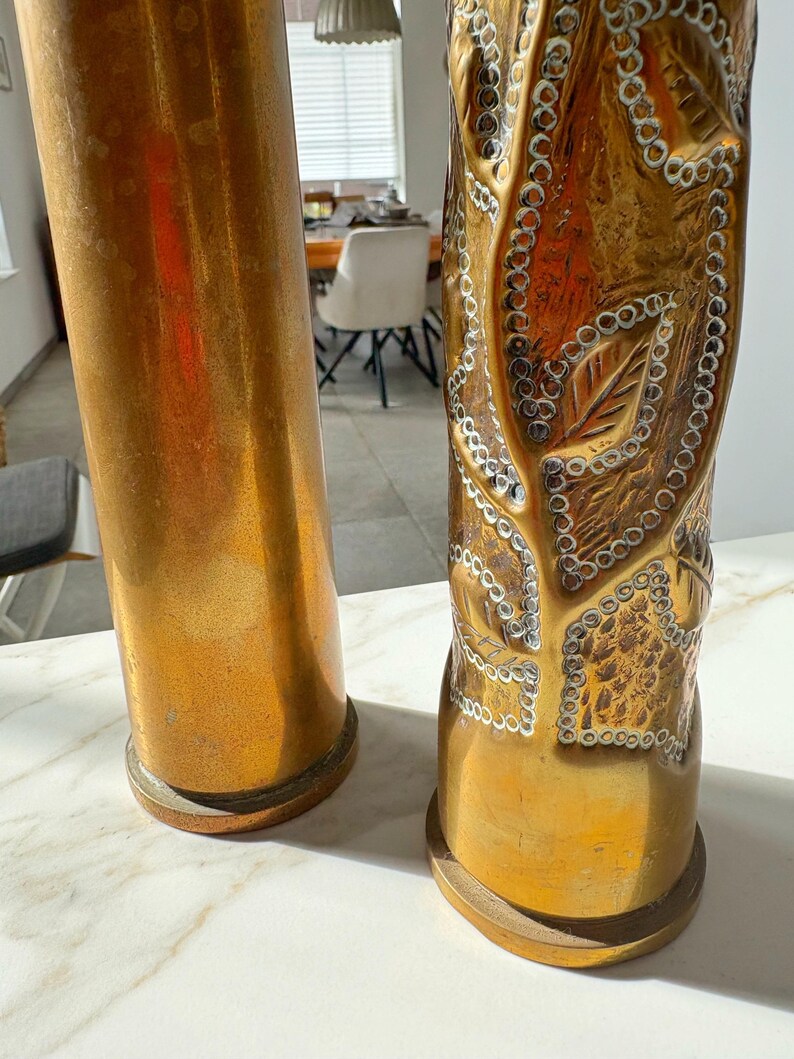 WW2 Commemorative 75mm M18 Artillery Shell Casing (pair) With Carvings ...