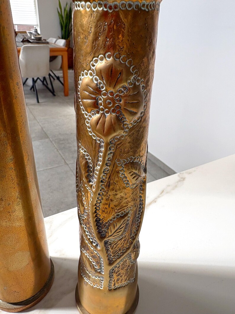 WW2 Commemorative 75mm M18 Artillery Shell Casing (pair) With Carvings ...