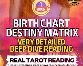 Same Hour Very Detailed Birth Chart, Destiny Matrix Reading,Astrology Insights, Natal Analysis, Numerology