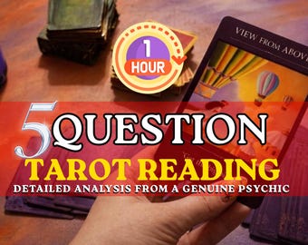 1 Stunde Lieferung 5-Frage Tarot Legung: Liebe, Karriere, Zukunft | Personalisierte psychische digitale PDF