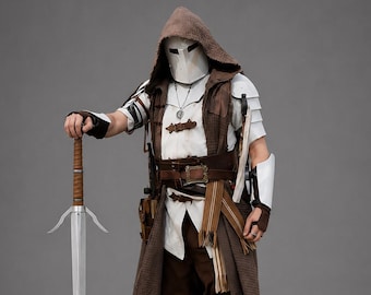 Templar Warrior Steel Suit,Medieval Crusader Cosplay, Knight Armor Costume, gift for him