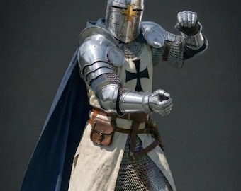 Wearable Medieval Knight Armor Suit – 18 Gauge Steel Teutonic Crusader Costume Set