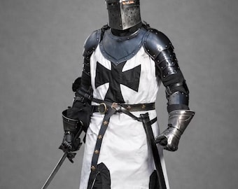 Medieval Black Templar Knight Full Body Armor Set Cosplay Halloween Costume And Christmas Gifts