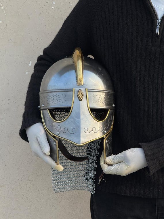 Viking Wolf Chainmail Helmet | Handmade Norse Warrior Armor/gift for him