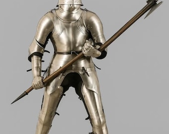 Wearable 18 Gauge Steel Full Plate Armor Suit: Medieval Gothic Knight LARP Cosplay